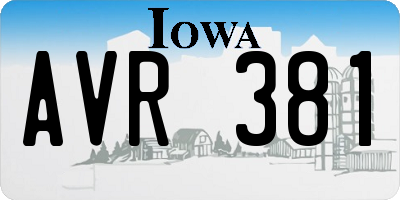 IA license plate AVR381