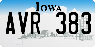 IA license plate AVR383