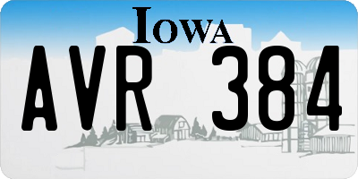 IA license plate AVR384