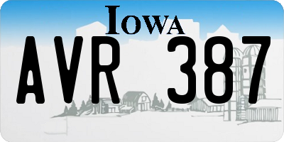 IA license plate AVR387