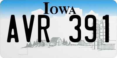 IA license plate AVR391