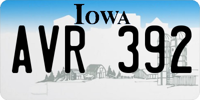 IA license plate AVR392