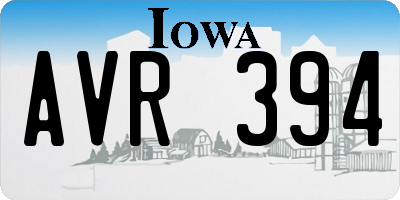 IA license plate AVR394