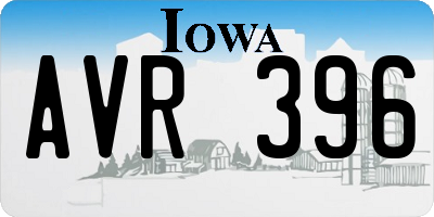 IA license plate AVR396