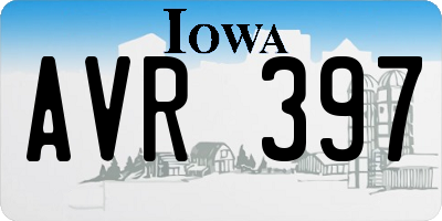 IA license plate AVR397