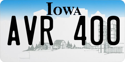 IA license plate AVR400