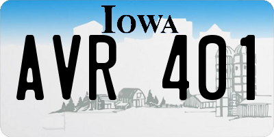 IA license plate AVR401