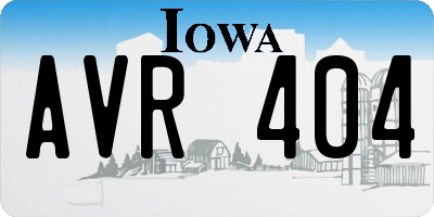 IA license plate AVR404
