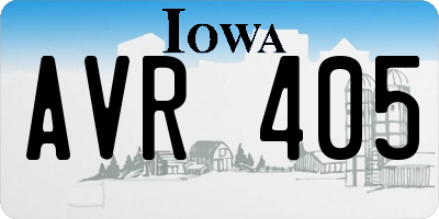 IA license plate AVR405