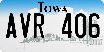 IA license plate AVR406