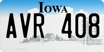 IA license plate AVR408