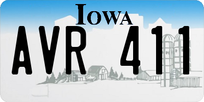 IA license plate AVR411
