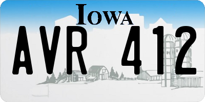 IA license plate AVR412