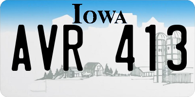 IA license plate AVR413