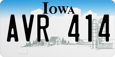 IA license plate AVR414