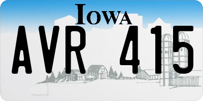 IA license plate AVR415