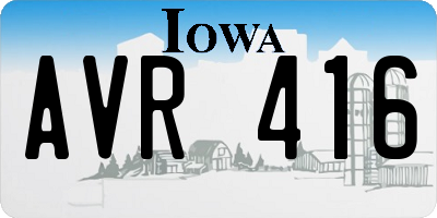 IA license plate AVR416