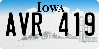 IA license plate AVR419