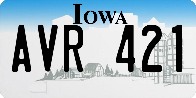 IA license plate AVR421