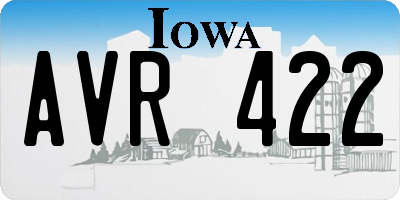 IA license plate AVR422