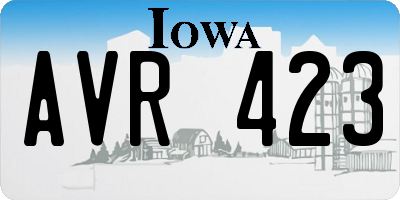 IA license plate AVR423