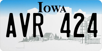 IA license plate AVR424