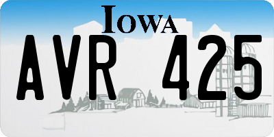 IA license plate AVR425