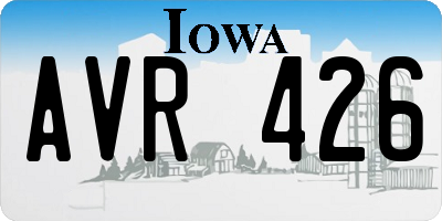 IA license plate AVR426
