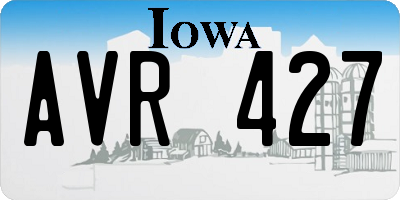 IA license plate AVR427