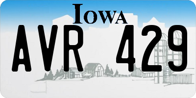 IA license plate AVR429