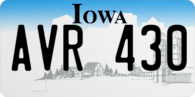 IA license plate AVR430