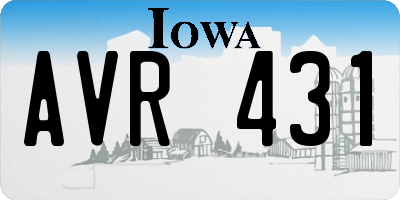 IA license plate AVR431