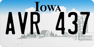 IA license plate AVR437