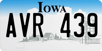 IA license plate AVR439