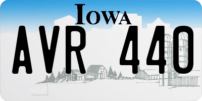IA license plate AVR440