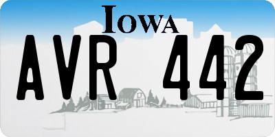 IA license plate AVR442