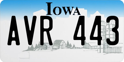 IA license plate AVR443