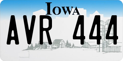 IA license plate AVR444