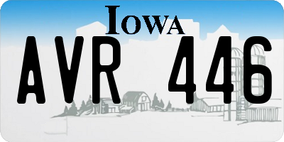 IA license plate AVR446