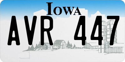 IA license plate AVR447