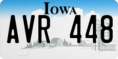 IA license plate AVR448