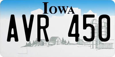 IA license plate AVR450