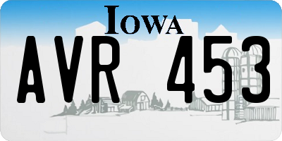 IA license plate AVR453