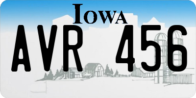 IA license plate AVR456