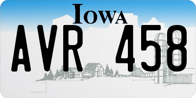 IA license plate AVR458