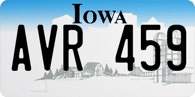 IA license plate AVR459
