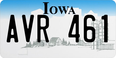 IA license plate AVR461