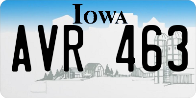 IA license plate AVR463
