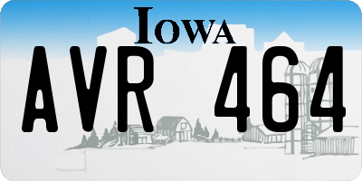IA license plate AVR464