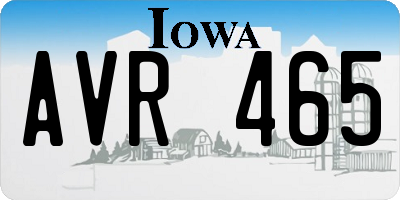IA license plate AVR465